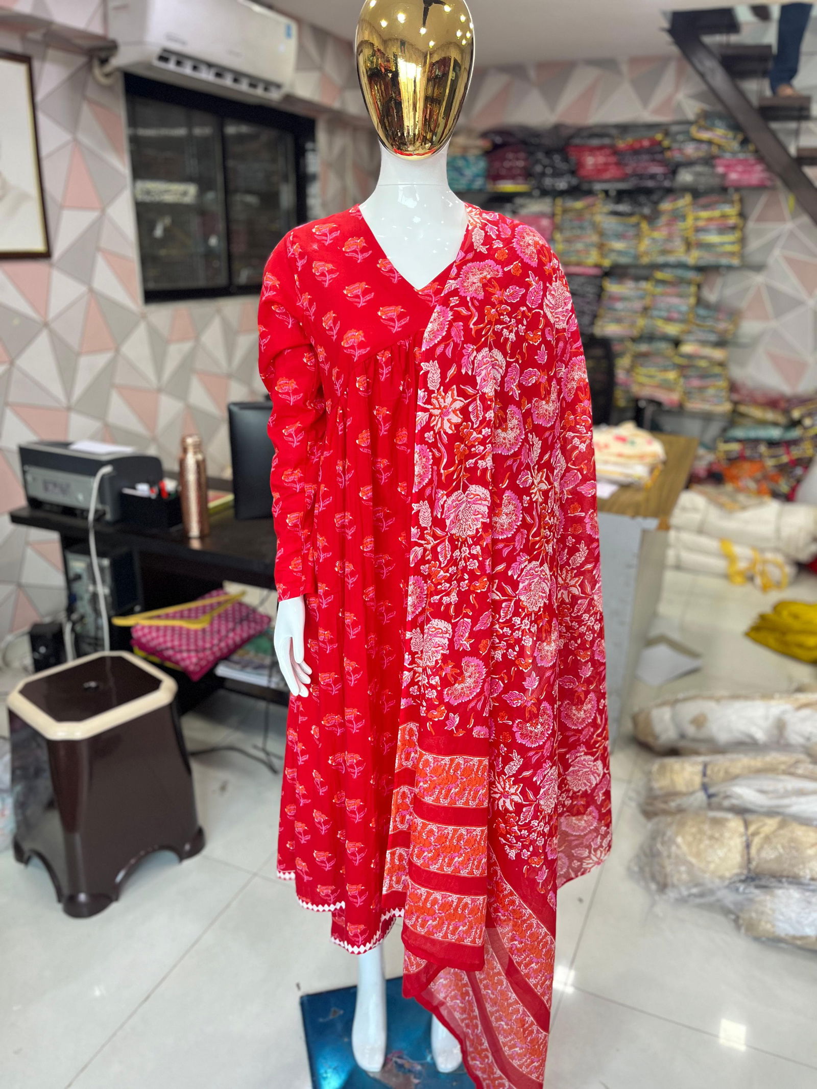 Akshar Designer Alia Cut Pure Cotton Kurti With Bottom Dupatta Wholesale Clothing Distributors In India
